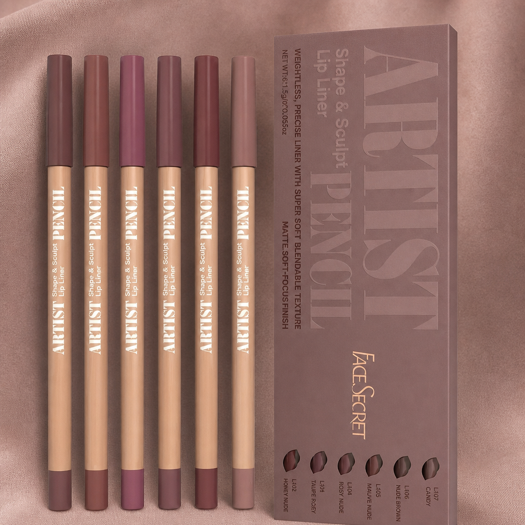 Soft Contour Lip Liner Set, non-drying lip liners for lining and filling