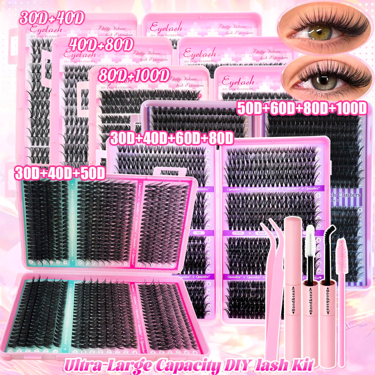 Soft Cluster DIY Lash Kit, DIY lash extensions applied at home