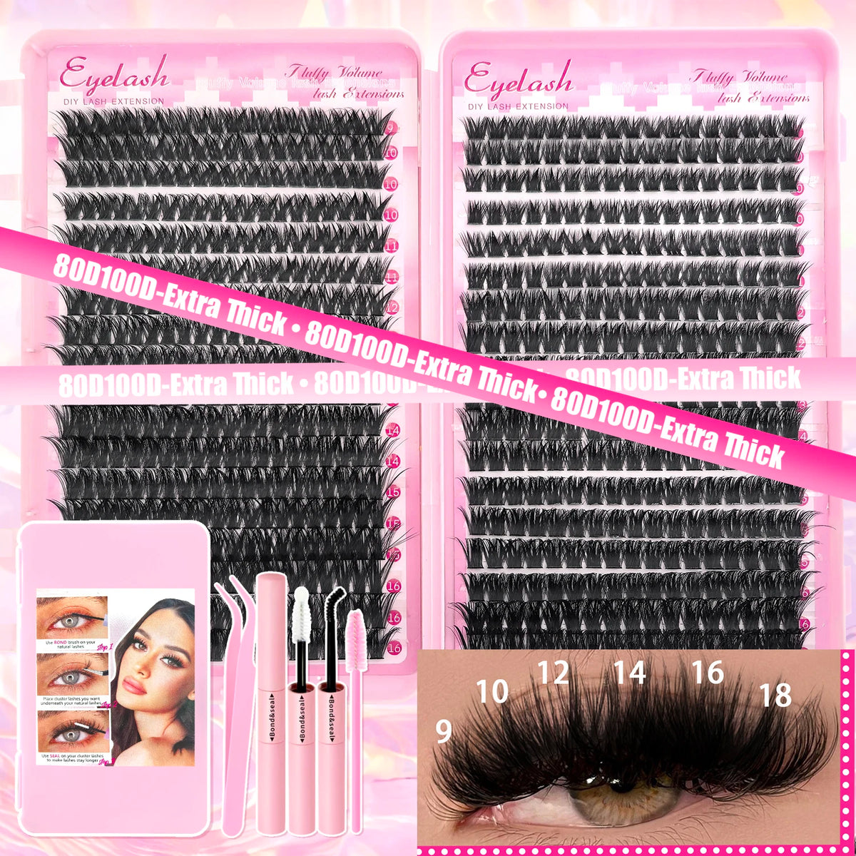 Soft Cluster DIY Lash Kit for lift without heavy lash drama