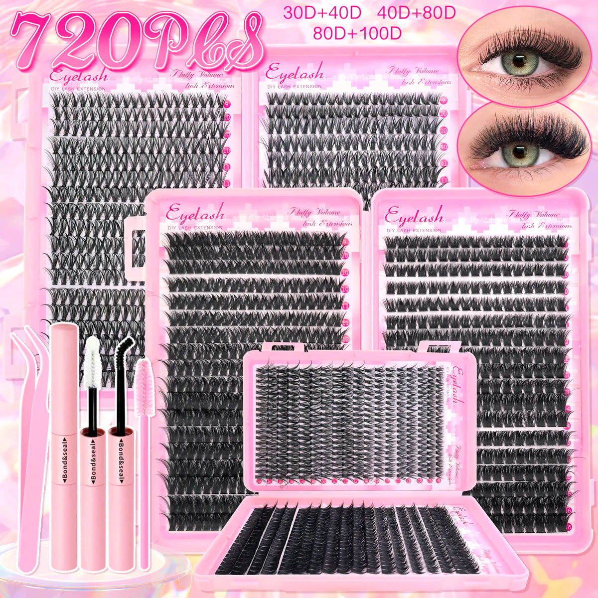 Soft Cluster DIY Lash Kit — DIY cluster lash extension kit by SleepyGirlys