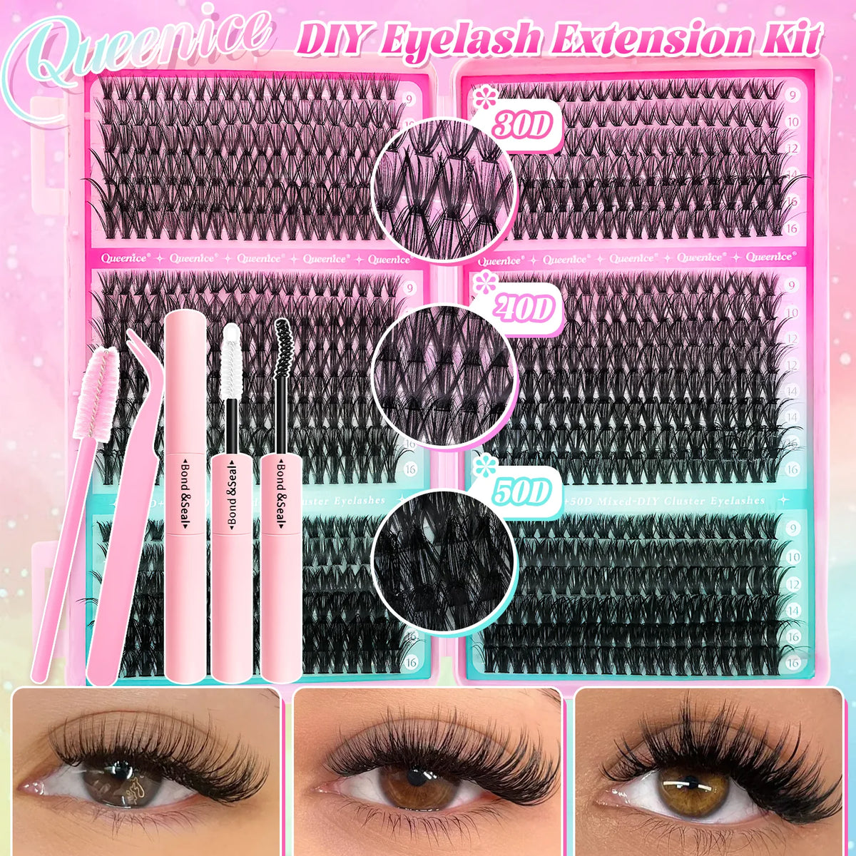 Soft Cluster DIY Lash Kit lash clusters with bond and seal included