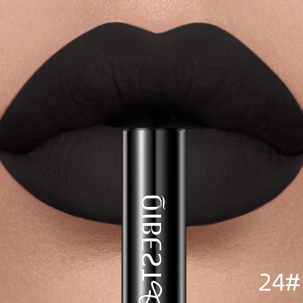 Velvet Night Liquid Lipstick, a matte lip that still feels soft