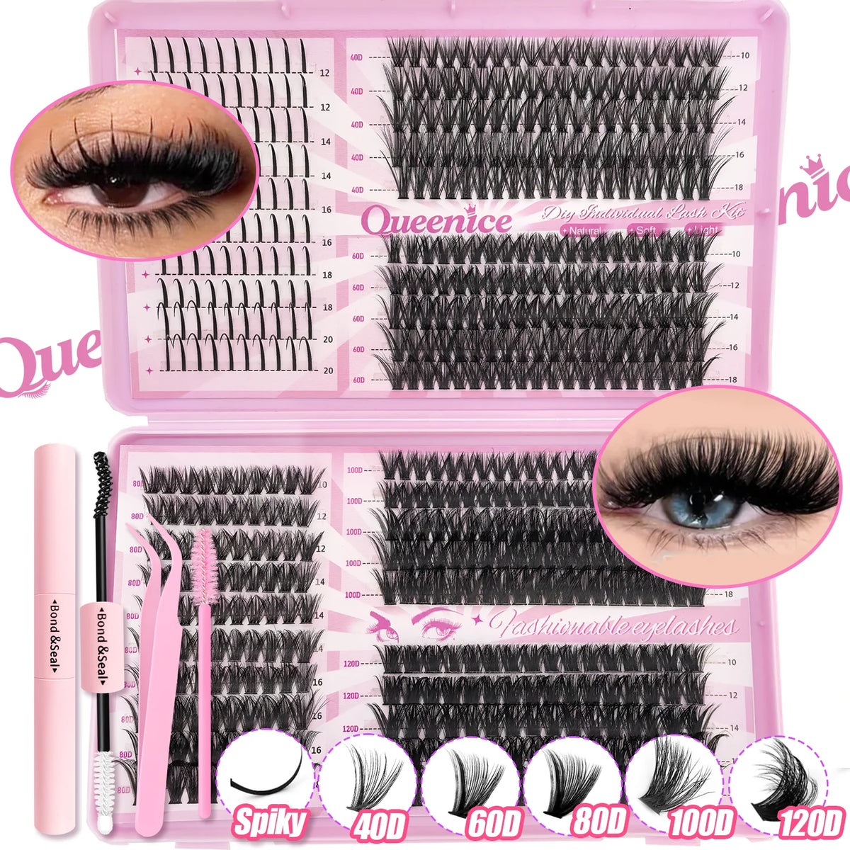 Soft Cluster DIY Lash Kit, natural wispy cluster lash style