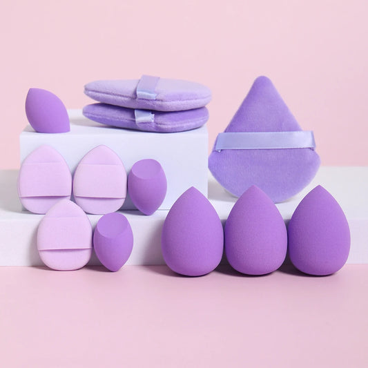 Dream Blend Sponge Set — 12-piece makeup sponge and puff kit by SleepyGirlys